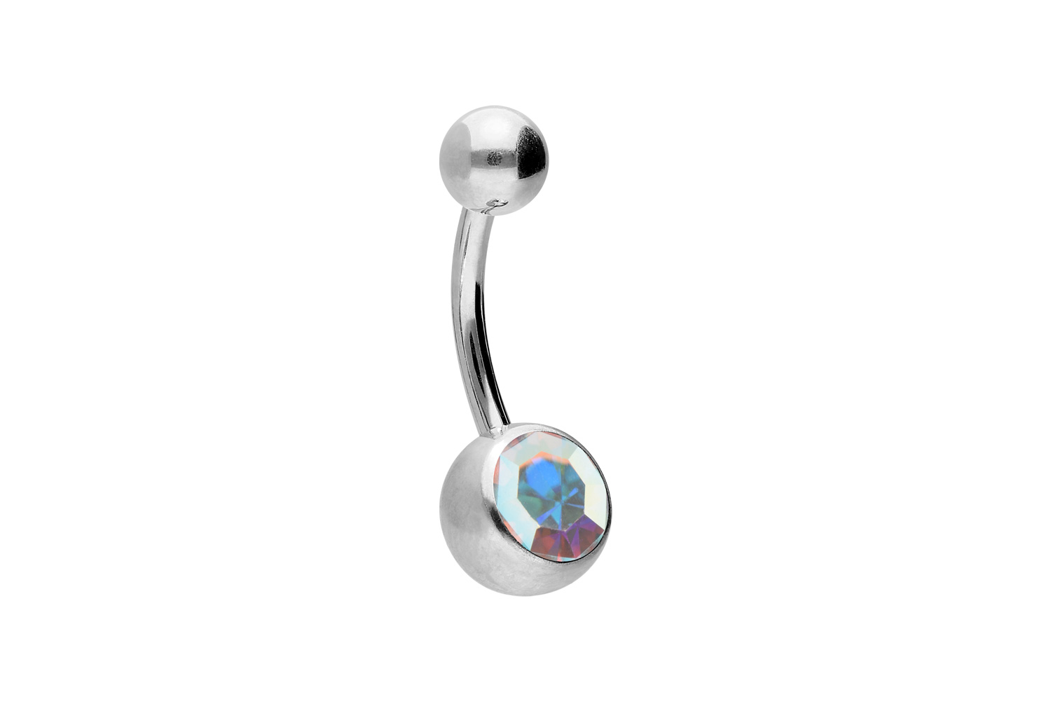 Chirurgenstahl Bananabell Piercing KRISTALL